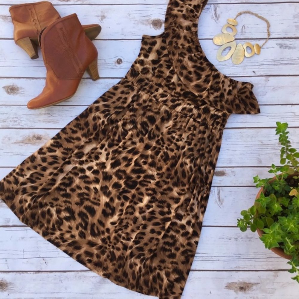Epilogue One Shoulder Animal Leopard Print Dress